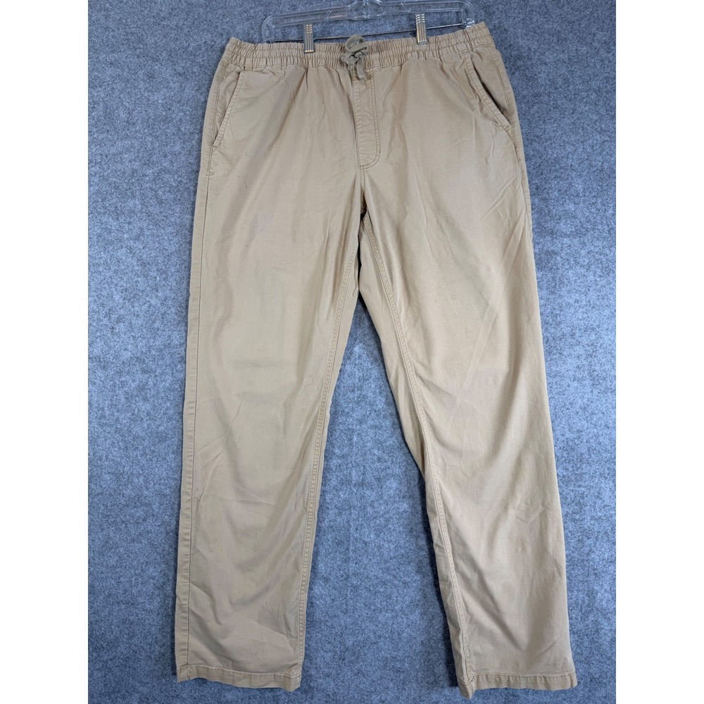 Vans Range Elastic Pants Mens Large Tan Good Relaxed Fit Chino Drawstring